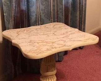 faux marble pedestal table
