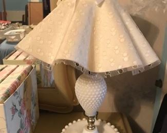milk glass lamp--there's a matching pair