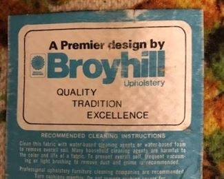 Broyhill loveseat tag