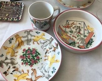 "Tiffany Playground" Tiffany & Co children's three piece dish set.