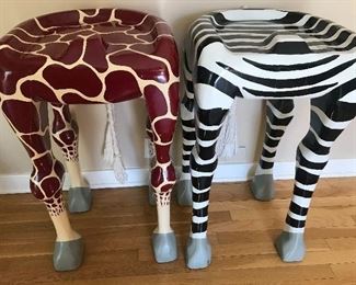 Pair of animal themed bar stools originally from the Rain Forest Cafe.