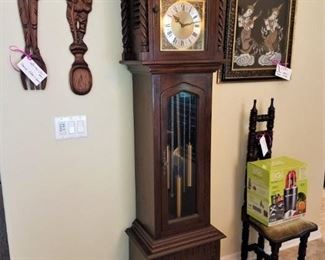 Grandfather Clock, more wood carvings 