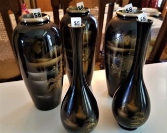 5 Black Vase all priced separately $5 & $8 each