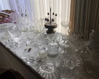 crystal -glass and more- signed pieces- candlewick -etc