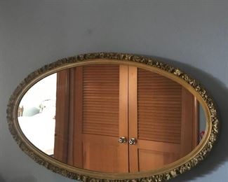 Italian mirror, heavy, old , circa 1930s, dull brassy frame, beautiful