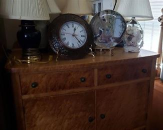 old clocks, lamps... (family is keeping this dresser)