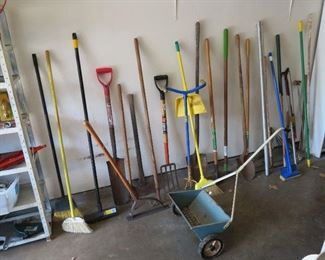 Lawn, garden, household tools and cleaning items