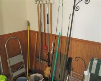 Yard tools and ladder