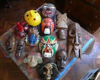 masks from 11 countries. exceedingly rare cannibal mask from south pacific. 