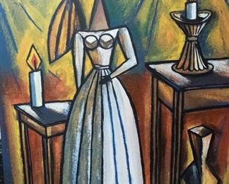 Bride with Candles by Peres, Guatemala, acryllic on canvas