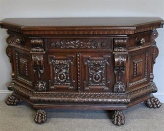 Antique and Highly Carved Baroque Style Cabinet
