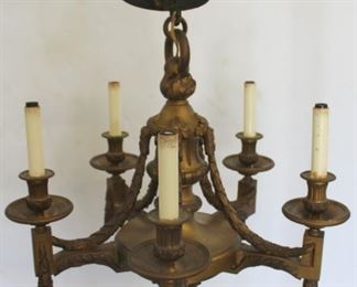 Antique And Quality Gilt Bronze Chandelier