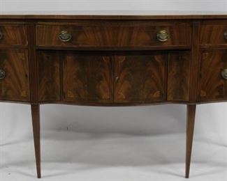 Antique Mahogany Inlaid Sheraton Style Sideboard