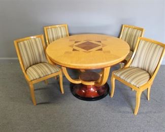 Art Deco Inlaid Table And Chairs