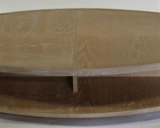 Custom Bleached Oak Oval Tier Coffee Table