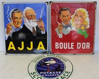 Grouping Of Assorted Enamel Advertising Signs