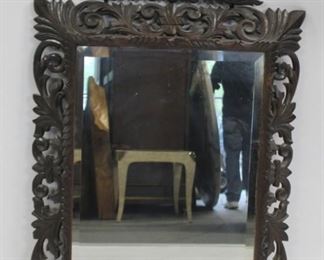 Highly Carved Wood Mirror