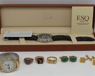 JEWELRY Assorted Mens Jewelry and Watch Grouping