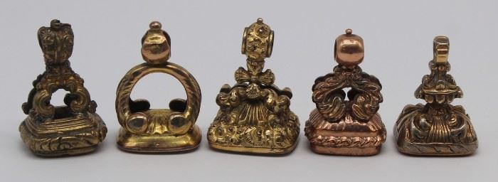 JEWELRY Grouping of Victorian Fob Charms