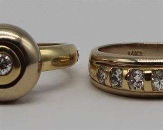 JEWELRY kt Gold and Diamond Ring Grouping