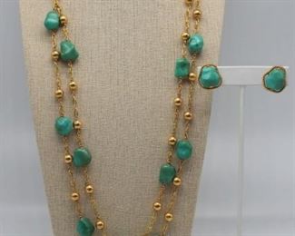 JEWELRY kt Gold and Turquoise Jewelry Suite