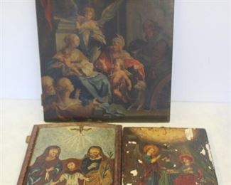 Lot of Antique Religious Icons A Painting