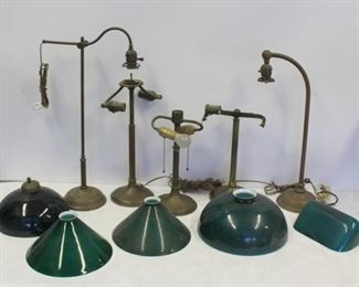 Lot of Assorted Student Lamps and Shades