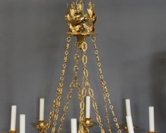 Louis XV Transitional Gilt Bronze Chandelier