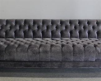 MIDCENTURY Blue Velvet Tufted Upholstered