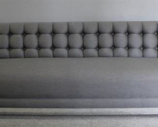 MIDCENTURY Grey Upholstered Tufted Back