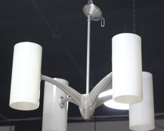 MIDCENTURY Pair Of Aluminum Chandeliers