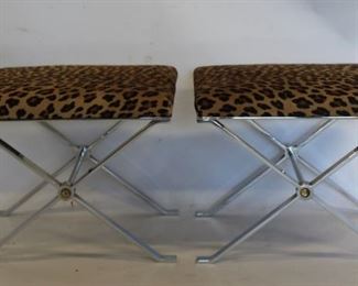 MIDCENTURY Pair Of Brass And Steel X Form