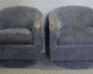 MIDCENTURY Pair Of Upholstered Swivel Chairs