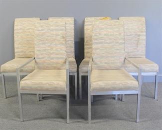 MIDCENTURY Polished Steel High Back Chairs