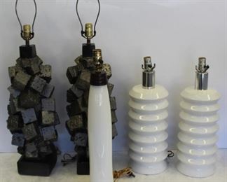 MIDCENTURY Style Grouping Of Lamps