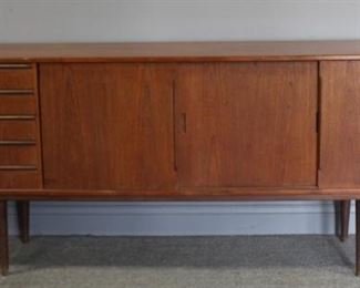 MIDCENTURY Teak Sliding Door Cabinet