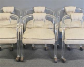 MIDCENTURY Upholstered Lucite Chairs