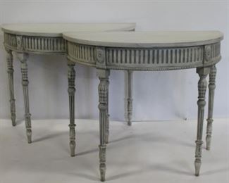 Pair Of Carved and Bleached Wood Adams Style