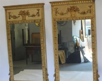 Pair Of Impressive Antique Carved Paint Gilt