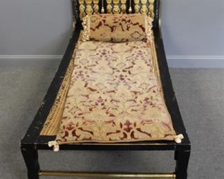 Regency Style Ebonised Caned With Carved Gilt