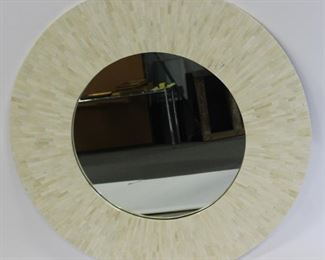 Round Tessalated Bone Mirror