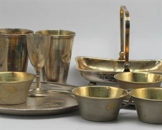 SILVER Assorted Russian Silver Hollow Ware Group