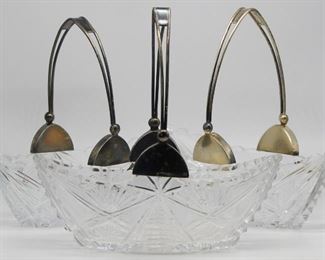 SILVER Matched Russian Silver Mounted Baskets