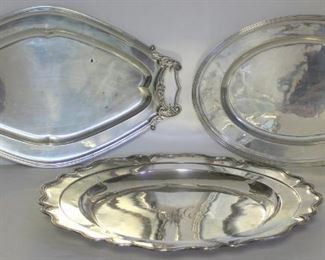 STERLING Grouping of Large Serving Trays