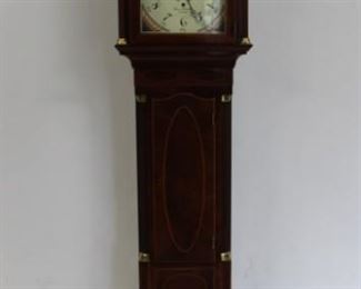Thomas Hartlane Signed Mahogany Tallcase Clock