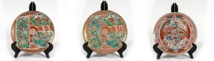 Three Chinese Imari Plates