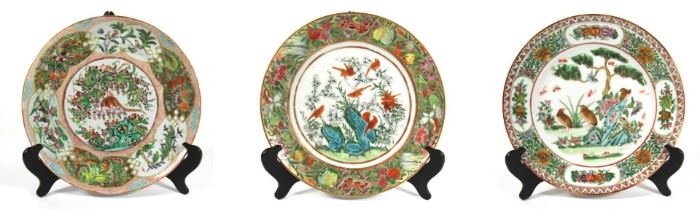 Three Foreign Fruits Decorated Canton Enamel