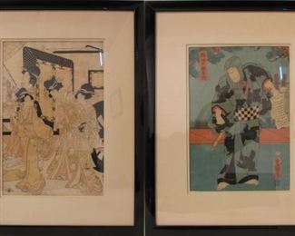 Two Japanese Woodblock Prints by Toyokuni