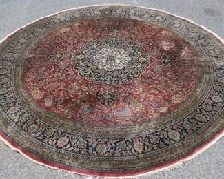 Vintage and Finely Hand Woven Round Carpet