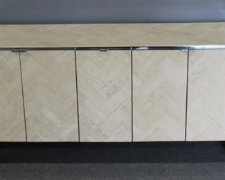 Vintage Chrome And Marble Cabinet